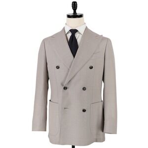 SuitSupply La Spalla Double Breasted Sport Coat 38R E Thomas 130s Wool Nailhead